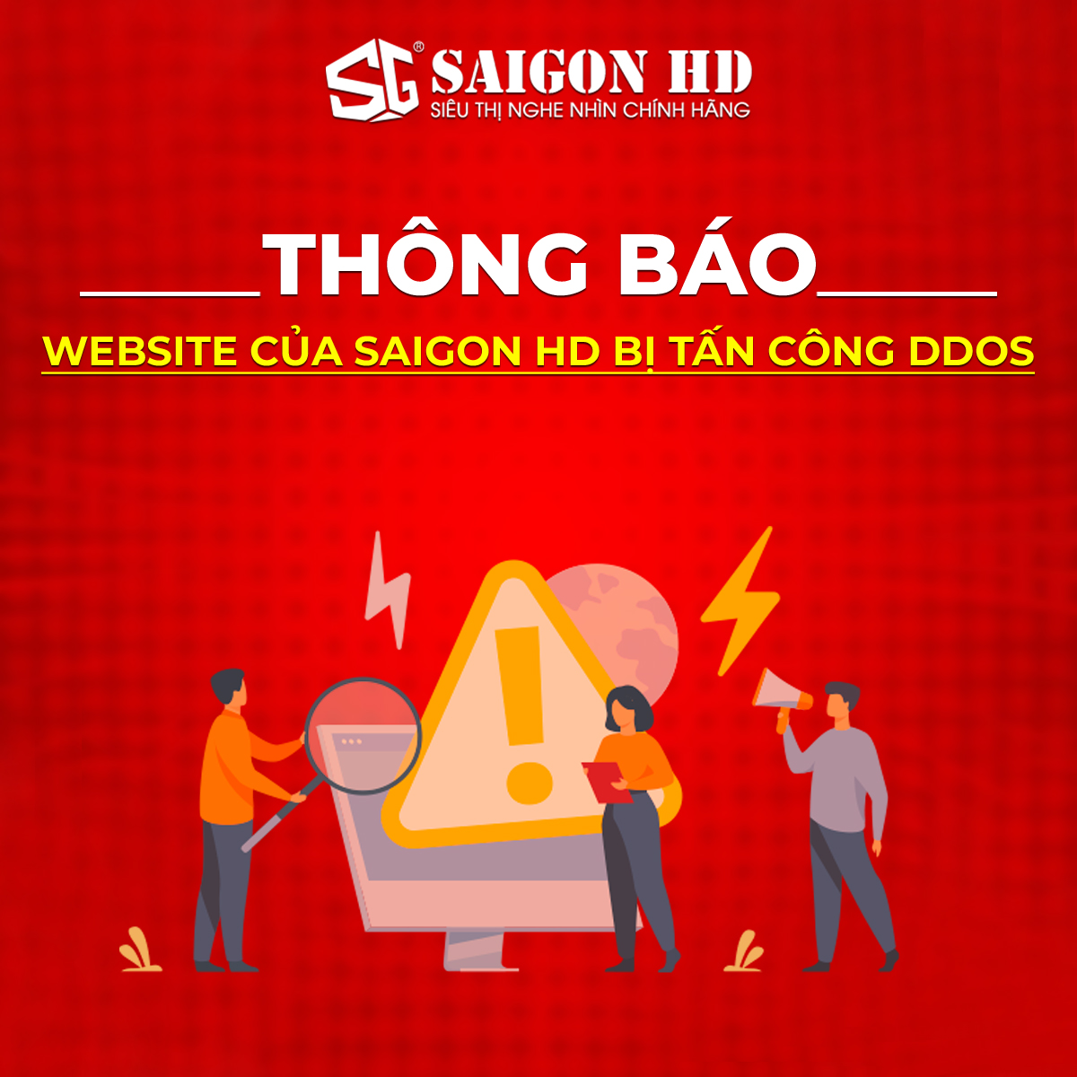 Thông Báo Website Của SAIGON HD bị tấn công DDOS