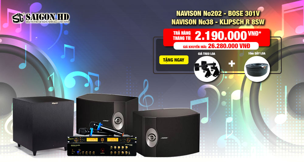 BỘ DÀN KARAOKE BOSE + KLIPSCH + NAVISON