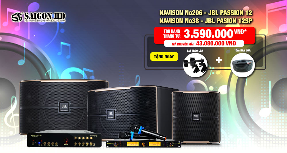 BỘ DÀN KARAOKE NAVISON No206 + JBL PASION 12 + NAVISON No38 + JBL PASION 12SP