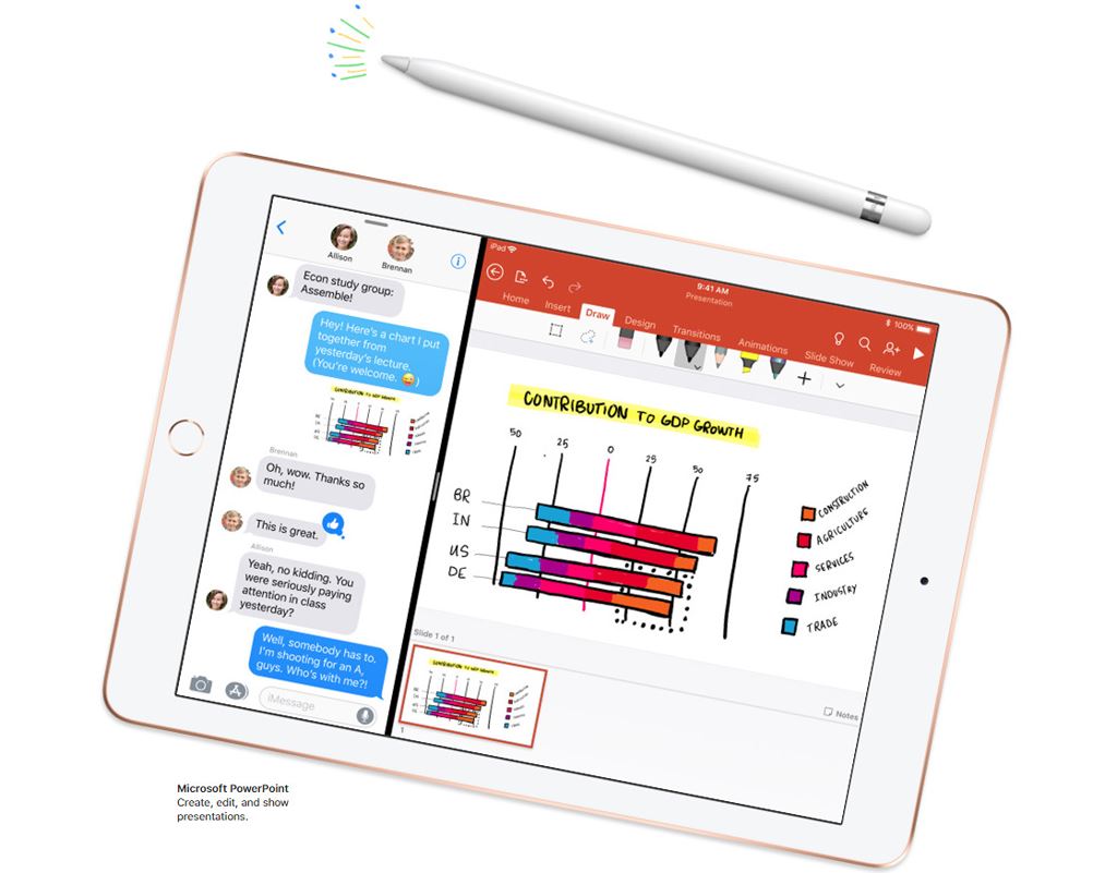 iPad 2018: màn hình 9,7 inch, hỗ trợ Apple Pencil, giá từ 299 USD