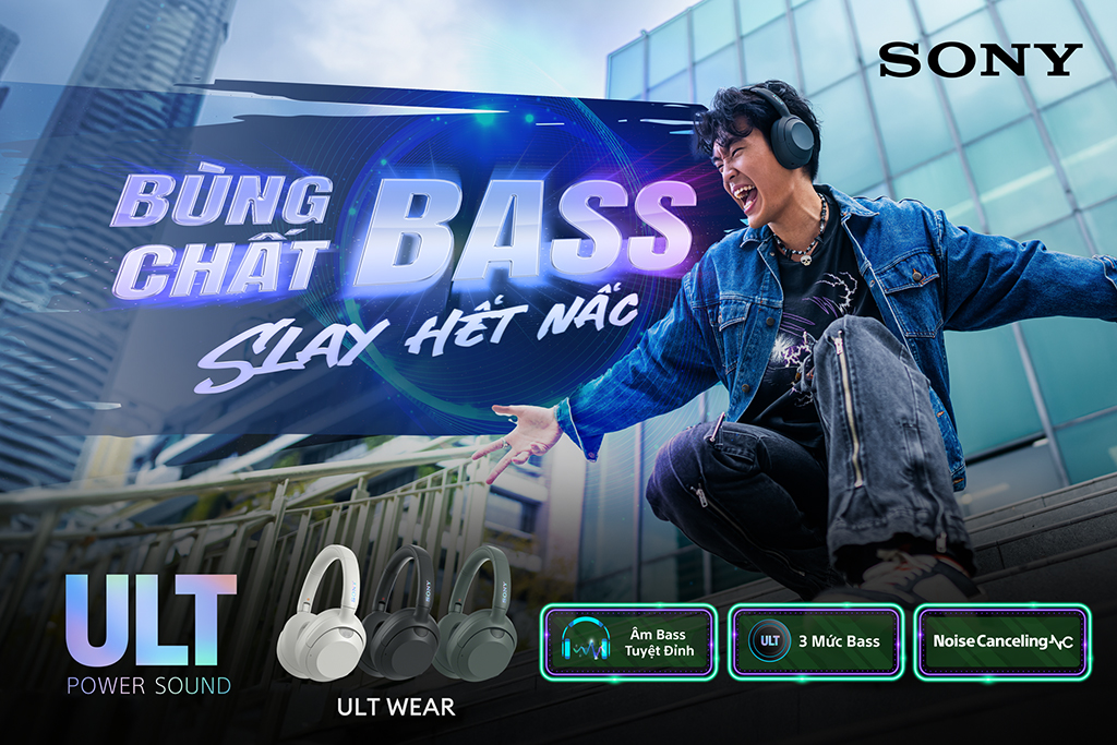 Bùng chất bass, slay hết nấc cùng siêu phẩm tai nghe Sony ULT WEAR mới