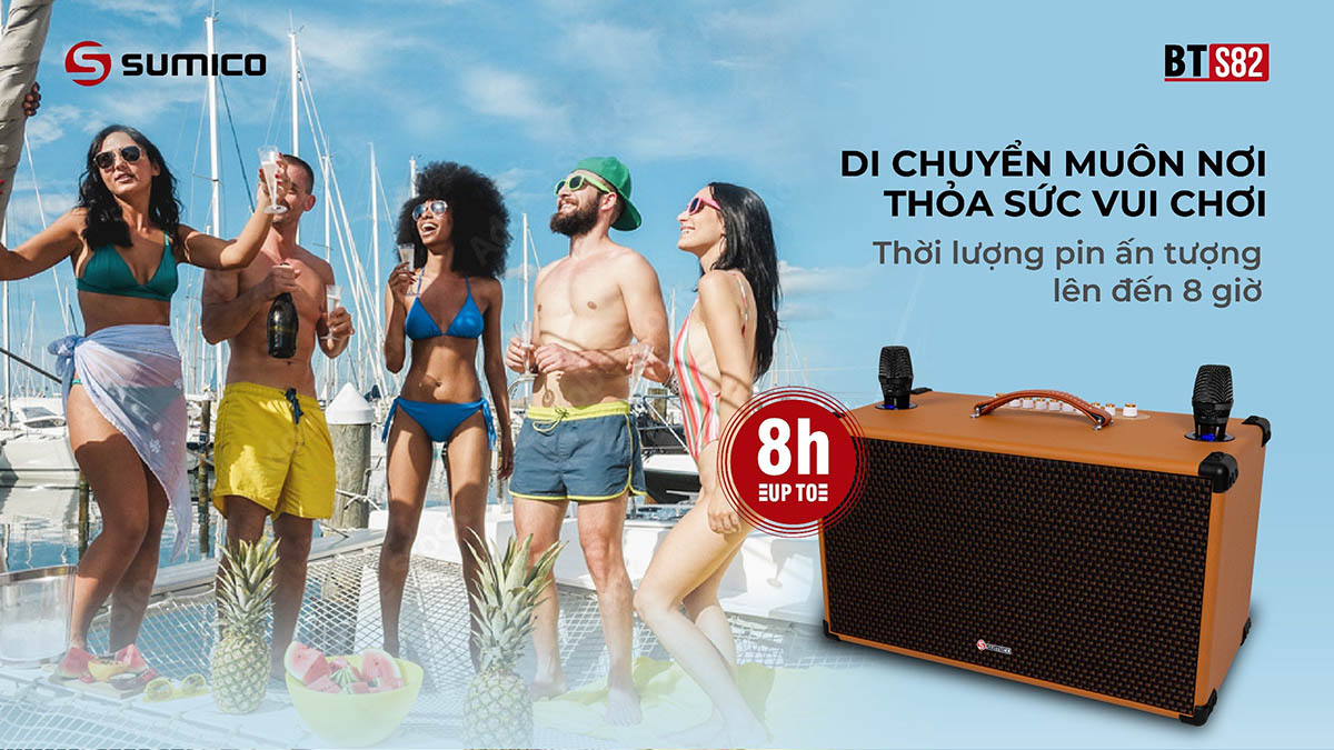 Ra mắt SUMICO BT-S82 mới: Loa karaoke di động xách tay đa nhiệm 250W, đồng hành mọi nhu cầu giải trí sôi động