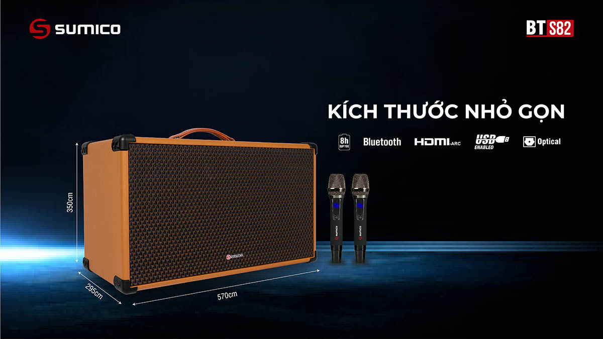 Ra mắt SUMICO BT-S82 mới: Loa karaoke di động xách tay đa nhiệm 250W, đồng hành mọi nhu cầu giải trí sôi động