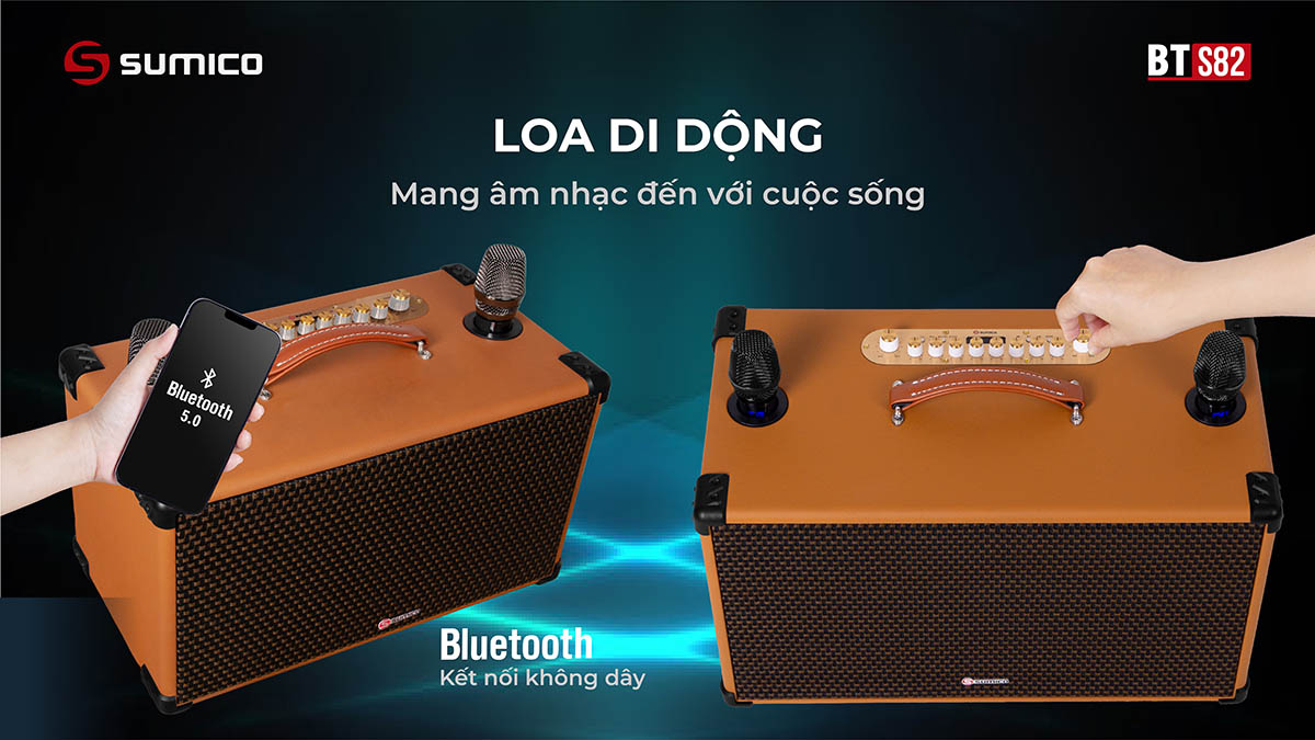 Ra mắt SUMICO BT-S82 mới: Loa karaoke di động xách tay đa nhiệm 250W, đồng hành mọi nhu cầu giải trí sôi động