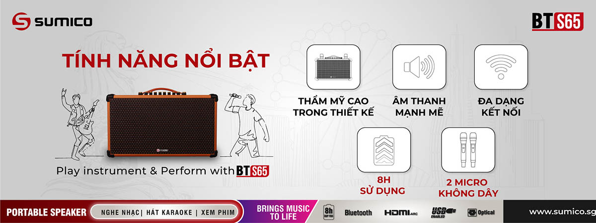 Ra mắt SUMICO BT-S65 mới: Loa karaoke di động xách tay cao cấp nâng tầm giải trí, giá 8,5 triệu đồng