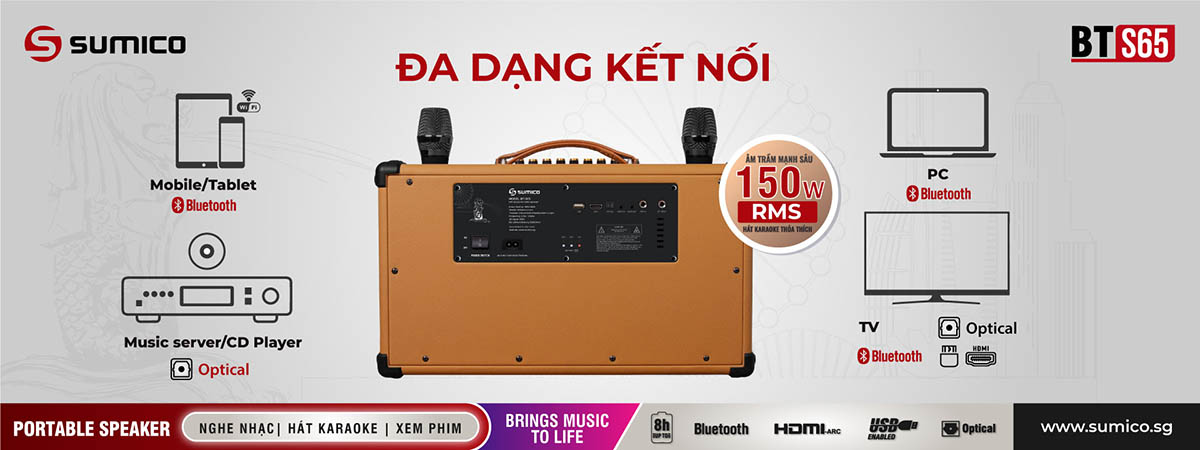 Ra mắt SUMICO BT-S65 mới: Loa karaoke di động xách tay cao cấp nâng tầm giải trí, giá 8,5 triệu đồng