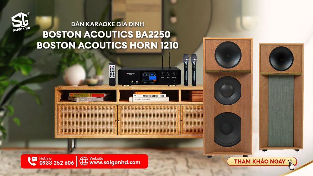 Dàn karaoke gia đình Boston Acoutics BA2250 + Boston Acoutics Horn 1210