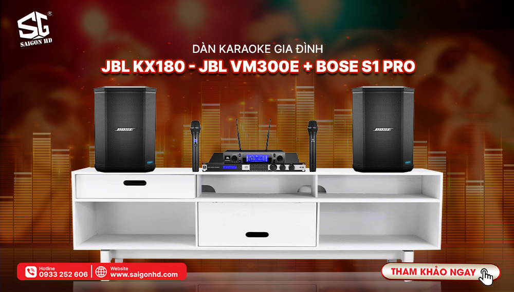 DÀN KARAOKE GIA ĐÌNH JBL KX180+JBL VM300+BOSE S1 PRO