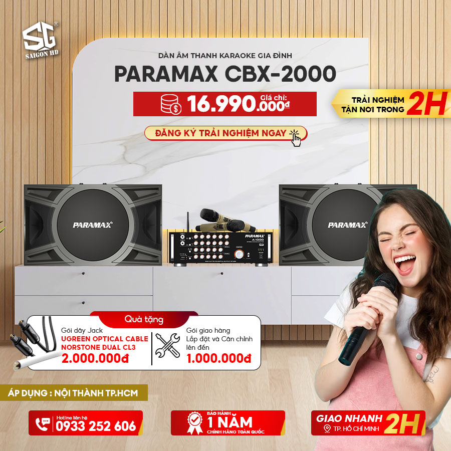 DÀN KARAOKE GIA ĐÌNH PARAMAX CBX-2000