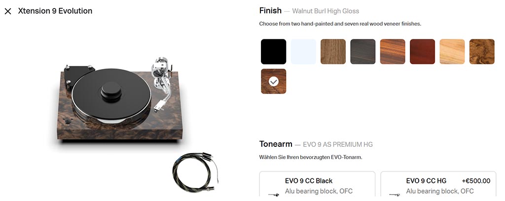 Công cụ cấu hình tiện lợi của Pro-Ject cho phép người dùng tự xây dựng đầu đĩa than trong mơ của mình