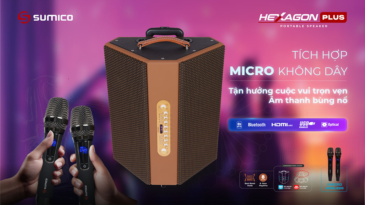 Ra mắt dàn loa Sumico Hexagon Plus mới: 250W, 8 driver, nâng tầm trải nghiệm với trình diễn âm thanh đa hướng