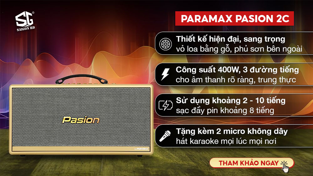 Loa Bluetooth di động Paramax Pasion 2C