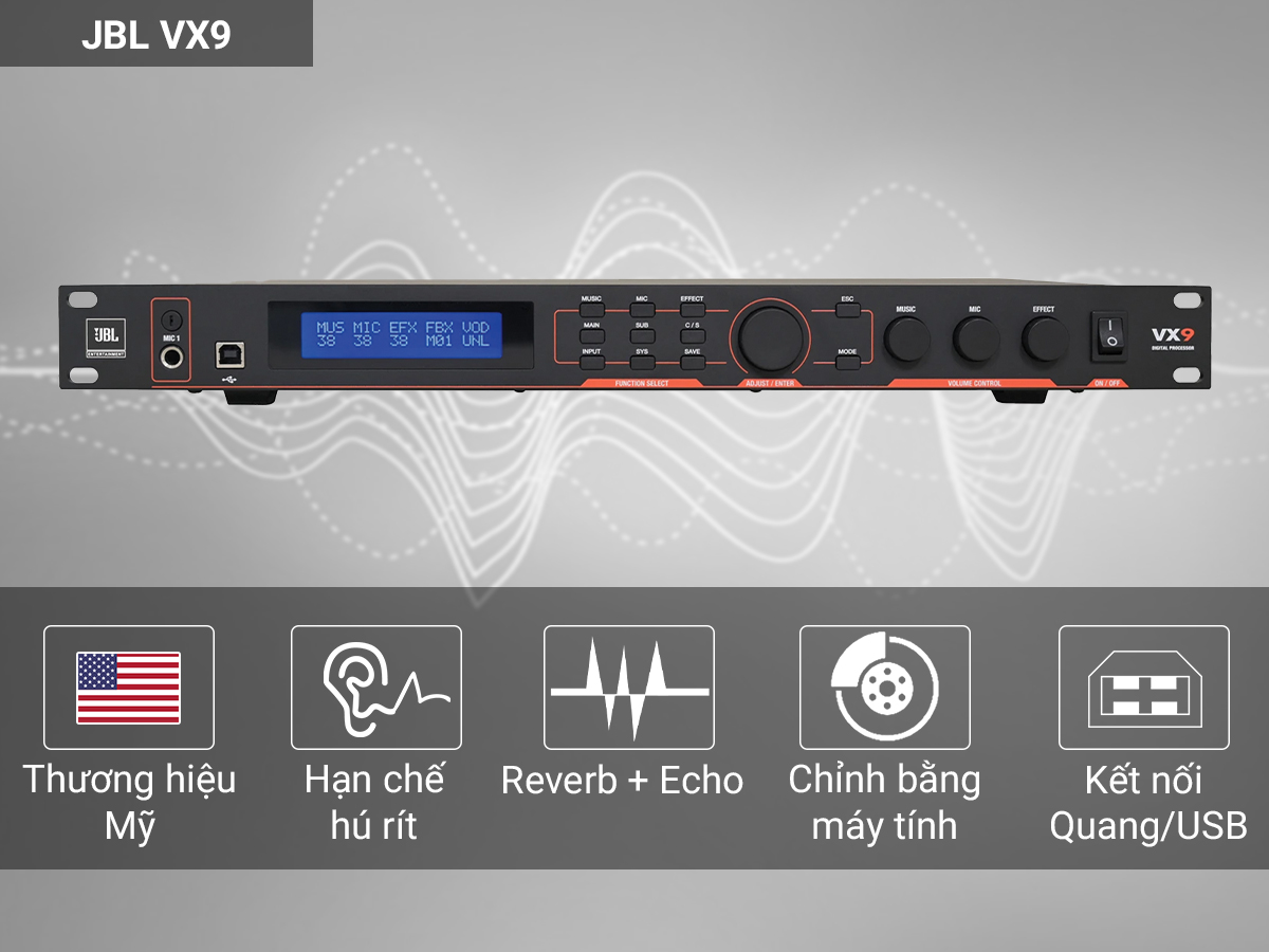Mixer JBL VX9 – Giải Pháp Mixer Karaoke & Sân Khấu Chuyên Nghiệp