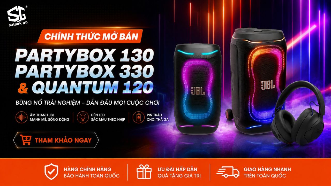 JBL ch&iacute;nh thức mở b&aacute;n PartyBox 130, PartyBox 330 v&agrave; Quantum 120
