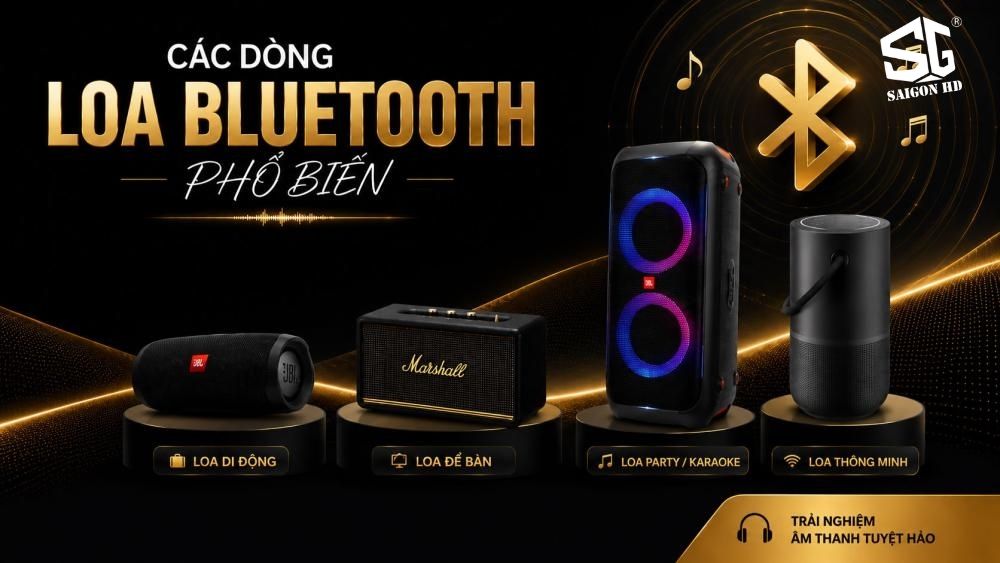 Kh&aacute;m ph&aacute; loa Bluetooth: C&aacute;c d&ograve;ng loa phổ biến v&agrave; c&aacute;ch lựa chọn ph&ugrave; hợp