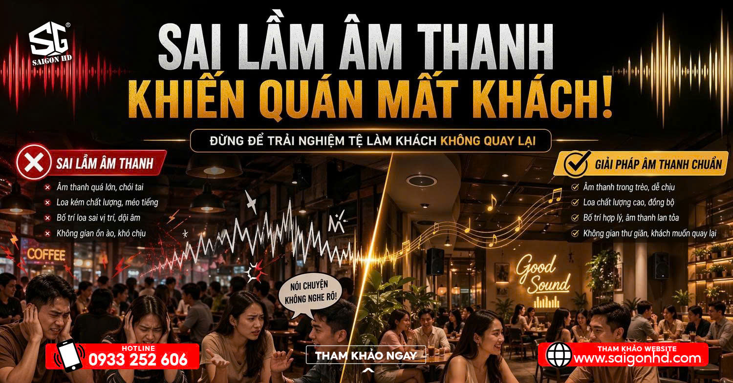 Sai lầm khi lắp &acirc;m thanh qu&aacute;n cafe khiến mất kh&aacute;ch