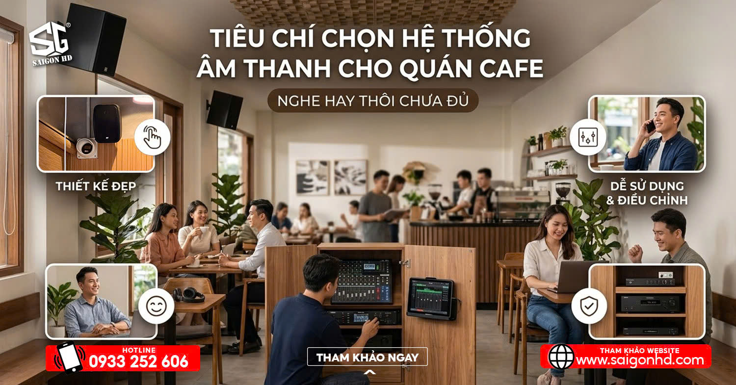 Ti&ecirc;u ch&iacute; chọn hệ thống &acirc;m thanh cho qu&aacute;n cafe