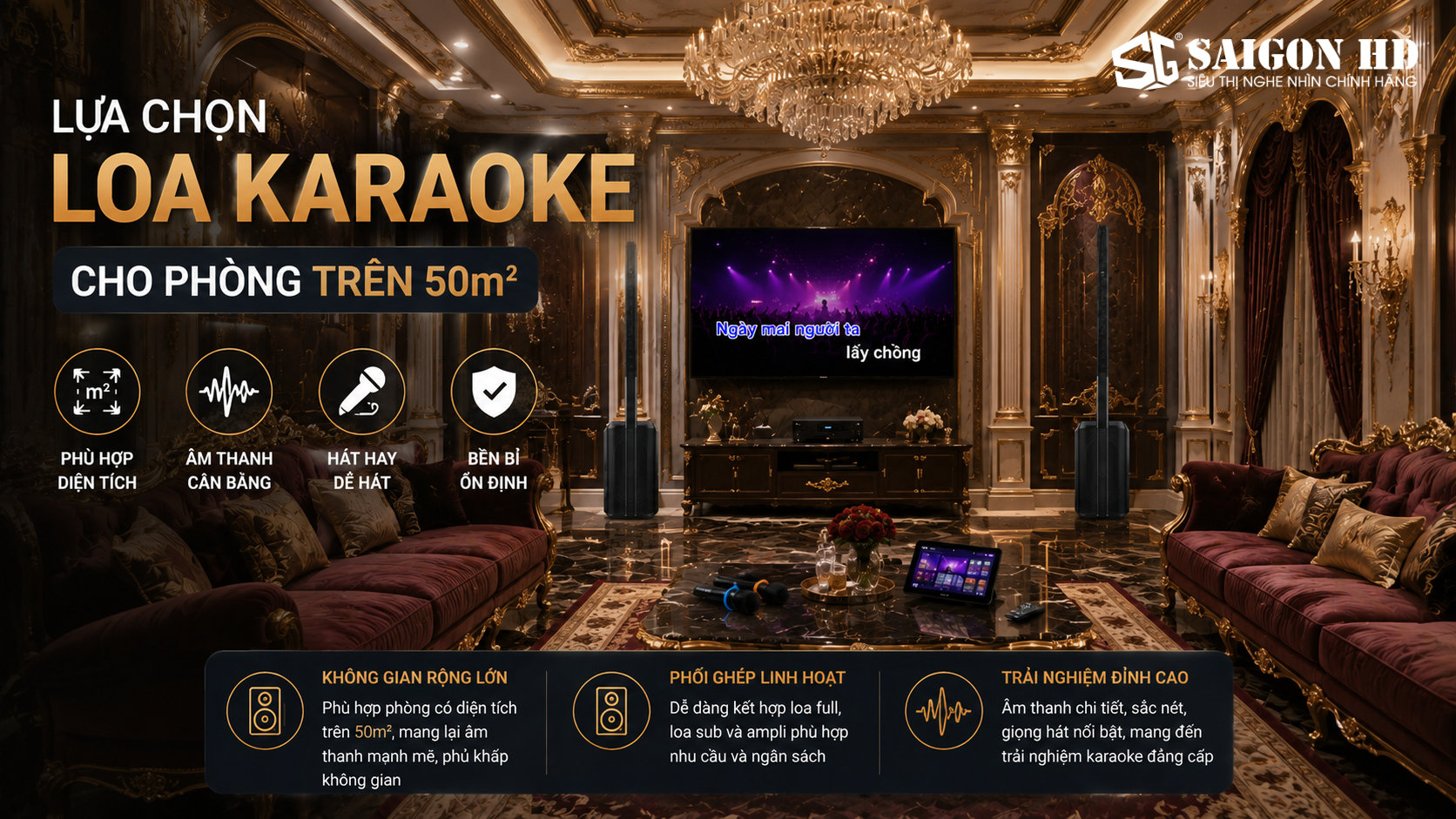 Tư vấn lựa chọn loa Karaoke ch&iacute;nh h&atilde;ng ph&ugrave; hợp cho ph&ograve;ng c&oacute; diện t&iacute;ch từ 50m2 trở l&ecirc;n
