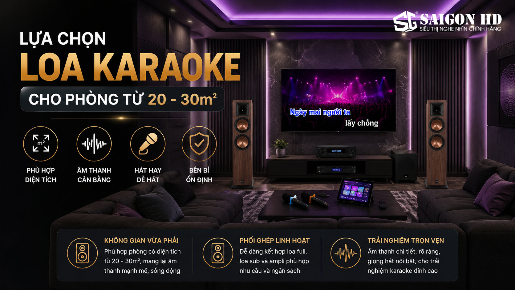 Tư vấn lựa chọn loa Karaoke ch&iacute;nh h&atilde;ng ph&ugrave; hợp cho ph&ograve;ng c&oacute; diện t&iacute;ch từ 20m2 đến 30m2
