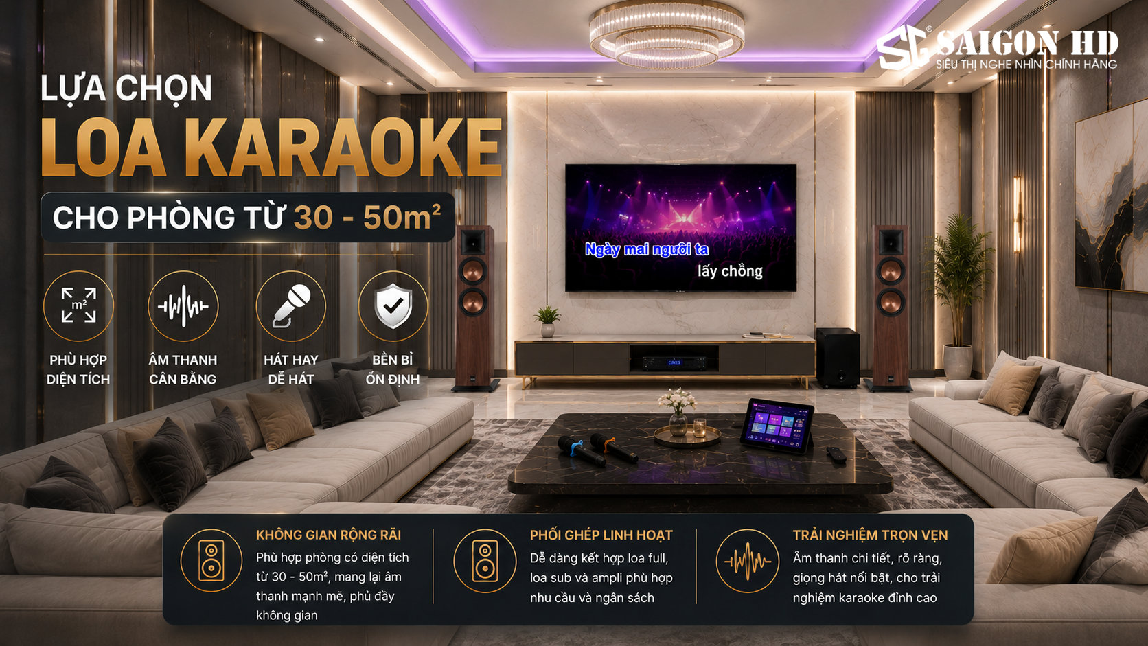 Tư vấn lựa chọn loa Karaoke ch&iacute;nh h&atilde;ng ph&ugrave; hợp cho ph&ograve;ng c&oacute; diện t&iacute;ch từ 30m2 đến 50m2