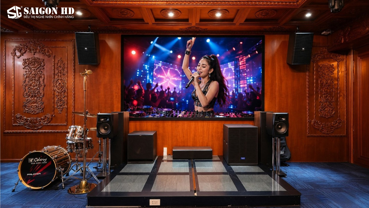 D&agrave;n &acirc;m thanh Karaoke cao cấp cho biệt thự với loa Karaoke chuy&ecirc;n nghiệp JBL KP4012G2 ch&iacute;nh h&atilde;ng