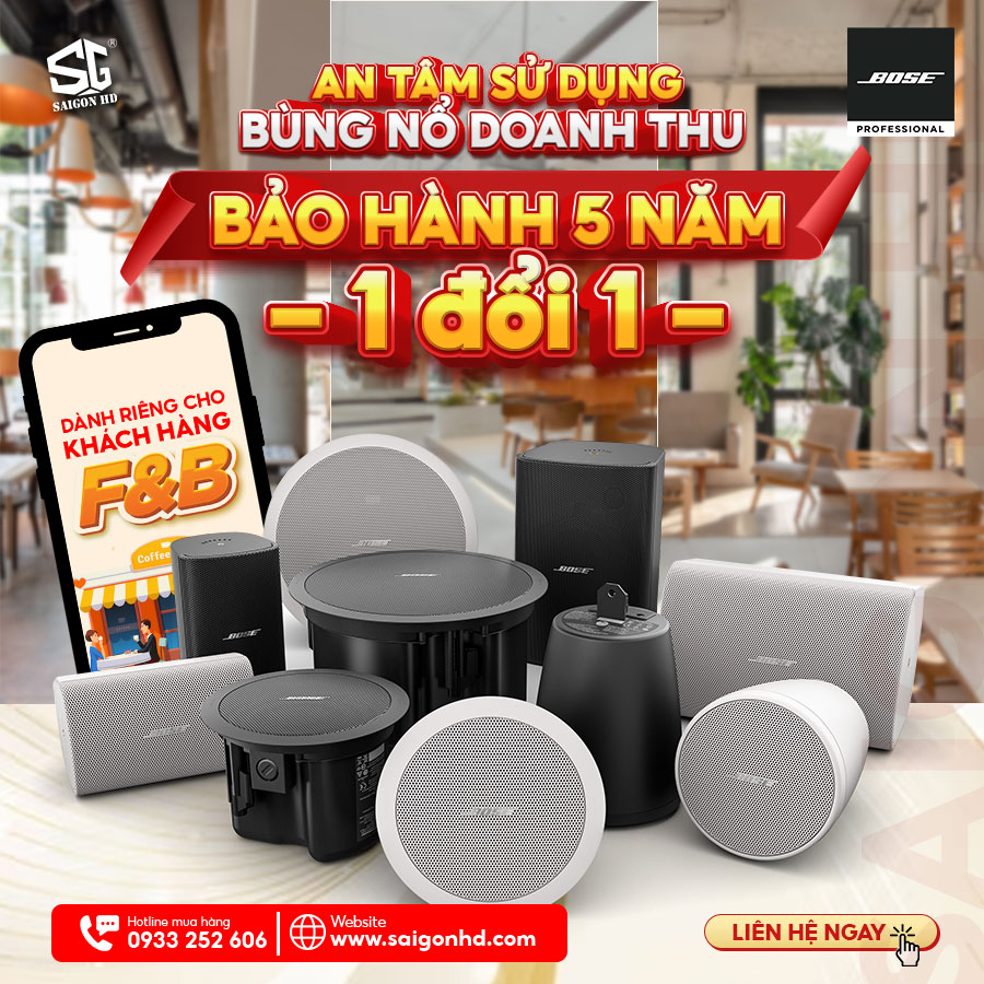 Bao hanh loa Bose Professional 5 nam - Doi moi