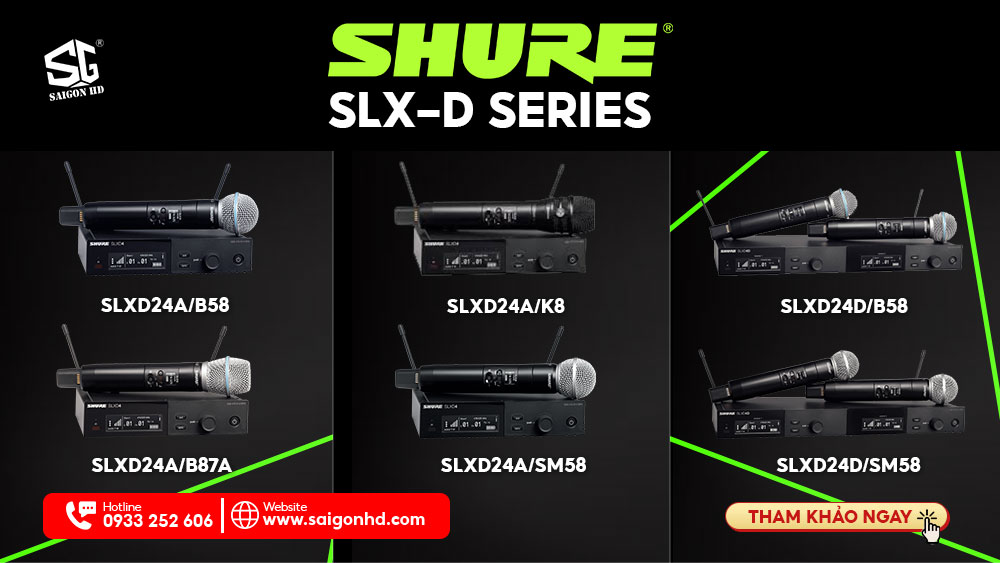 Các bộ Micro không dây trong dòng Shure SLXD4 Series