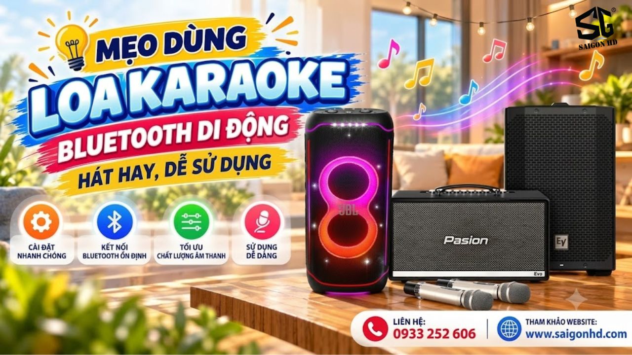 Hướng dẫn chọn loa Karaoke Bluetooth di động h&aacute;t hay, dễ sử dụng