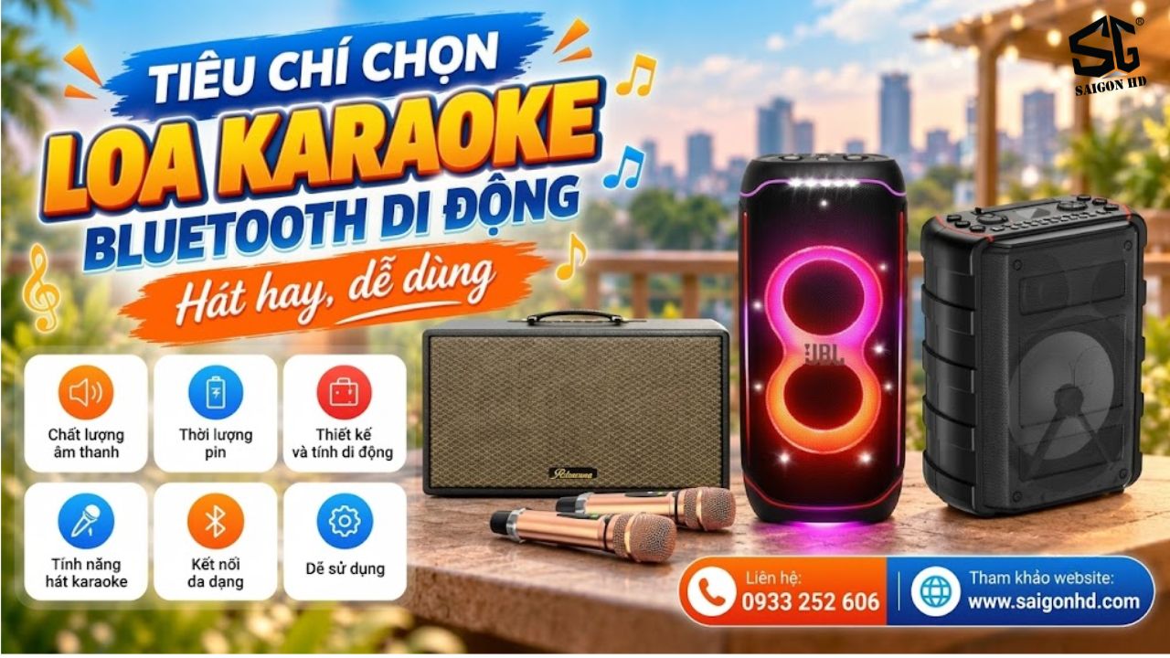 Hướng dẫn chọn loa Karaoke Bluetooth di động h&aacute;t hay, dễ sử dụng