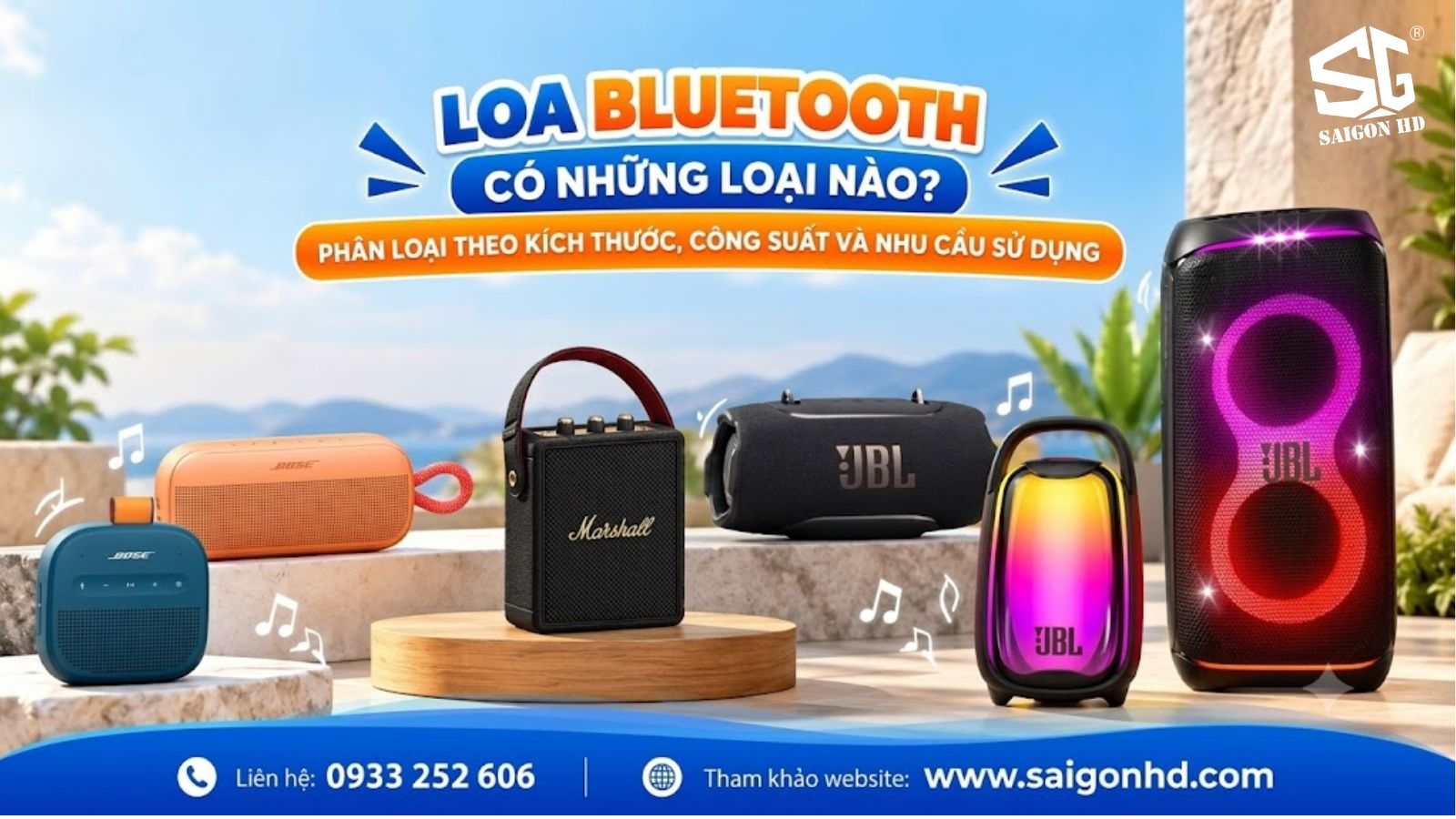 Loa Bluetooth c&oacute; những loại n&agrave;o? Ph&acirc;n loại theo k&iacute;ch thước, c&ocirc;ng suất v&agrave; nhu cầu sử dụng