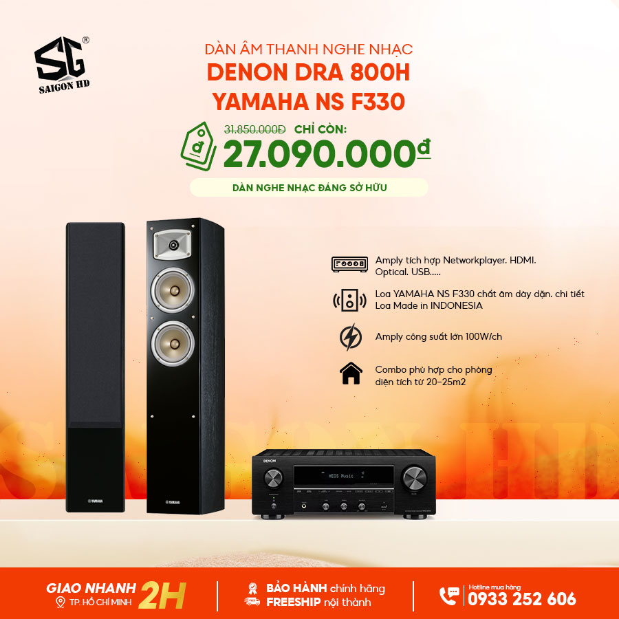 Dàn âm thanh nghe nhạc Denon DRA 800H - Yamaha NS F330