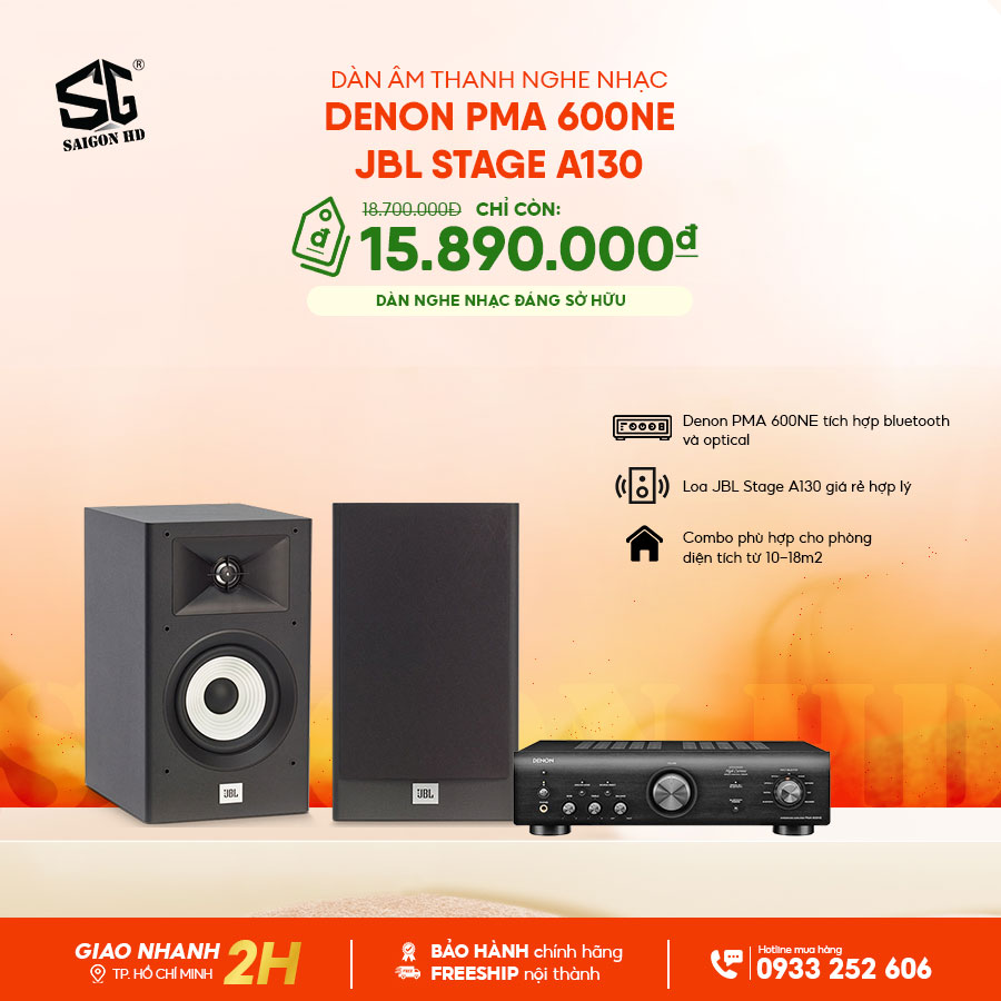 Dàn âm thanh nghe nhạc Denon PMA 600NE - JBL Stage A130