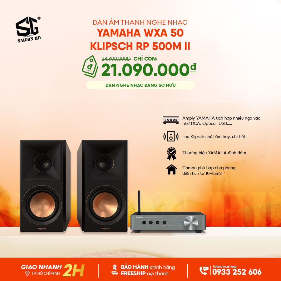 Dàn âm thanh nghe nhạc Yamaha WXA 50 - Klipsch RP 500M II