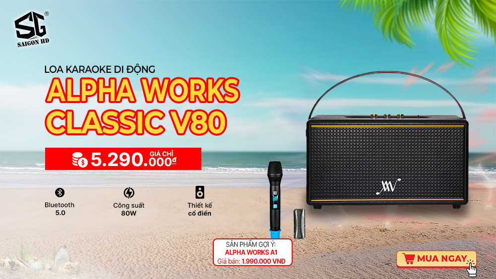 Loa Karaoke di động Alpha Works Classic V80