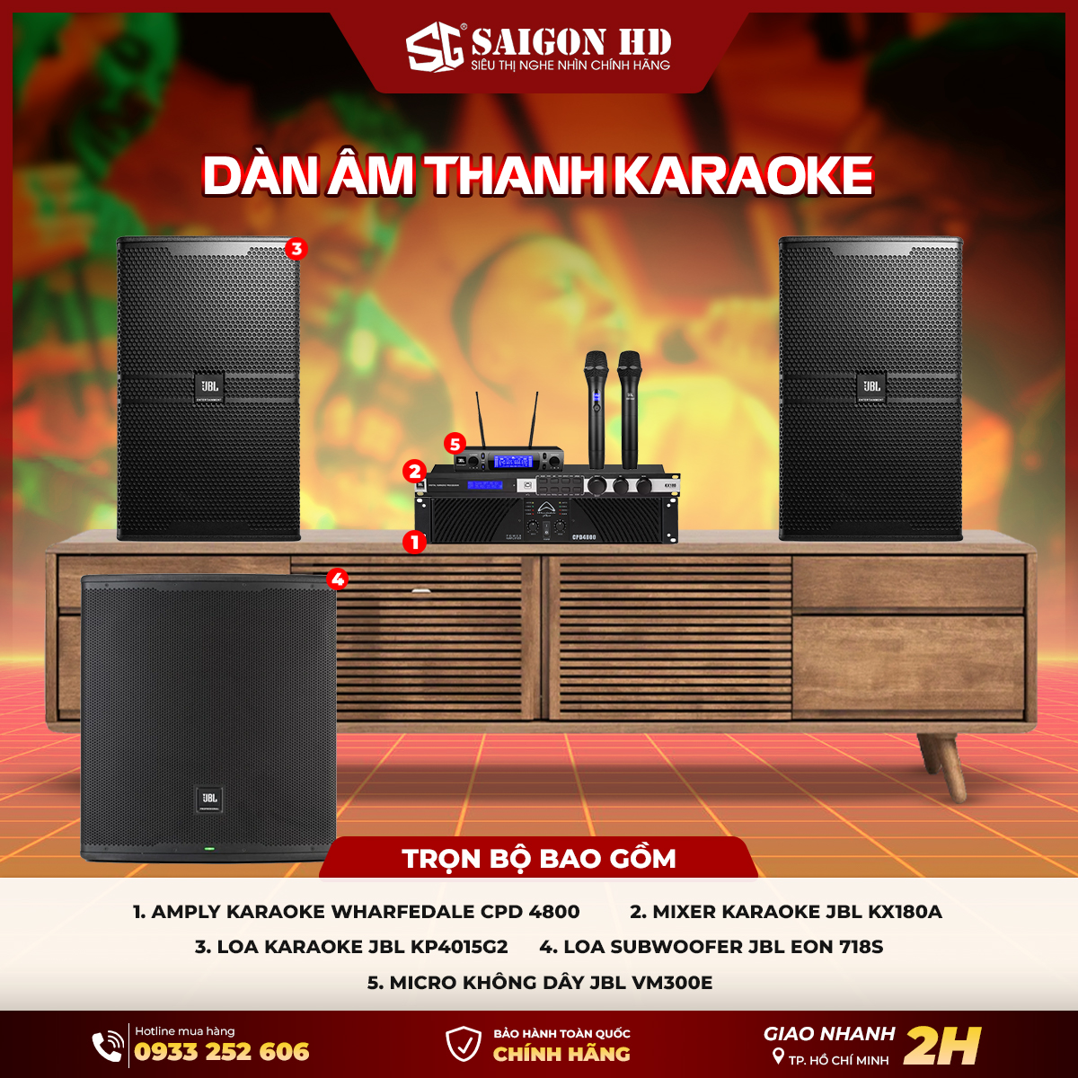 Dàn âm thanh Karaoke chuyên nghiệp JBL KP4015G2 Series chính hãng giá rẻ nhất