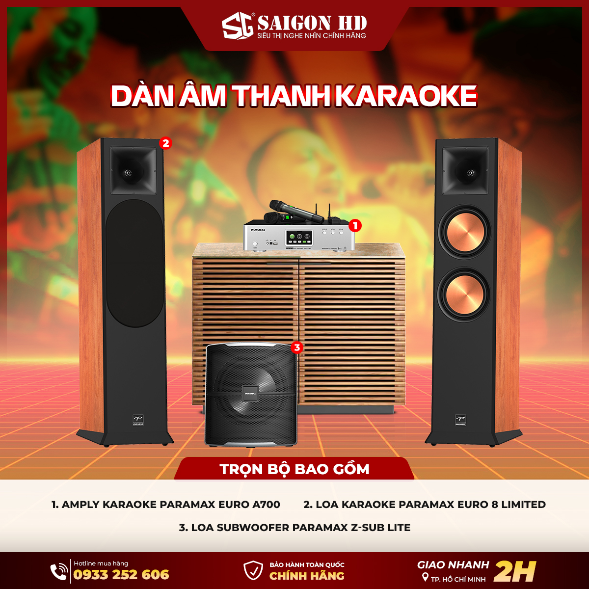 Dàn âm thanh Karaoke gia đình Paramax Euro A700 - Paramax Euro 8 Limited Series chính hãng giá rẻ nhất