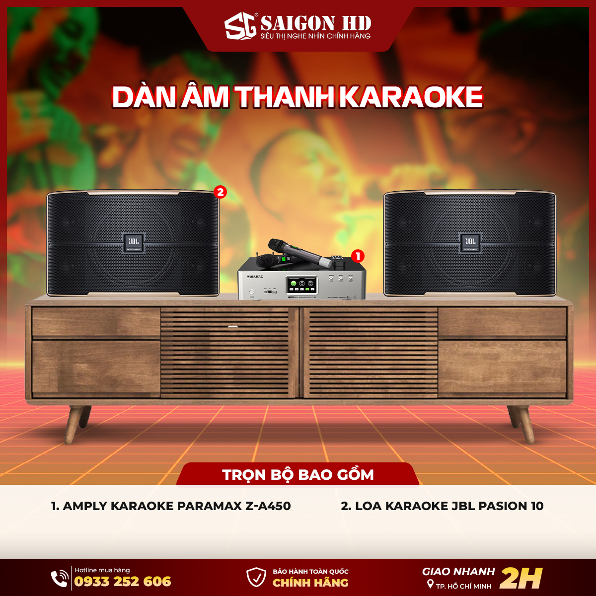 Dàn âm thanh Karaoke gia đình Paramax Z-A450 - JBL Pasion 10 chính hãng giá rẻ nhất