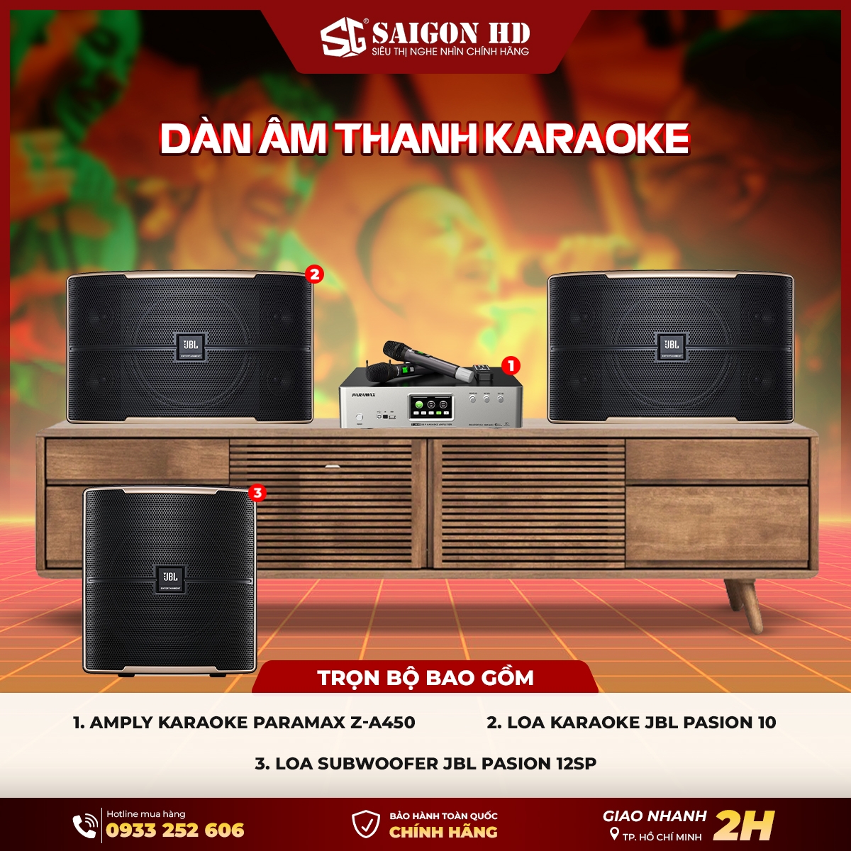Dàn âm thanh Karaoke gia đình Paramax Euro A700 - JBL Pasion 10 - JBL Pasion 12SP chính hãng giá rẻ nhất