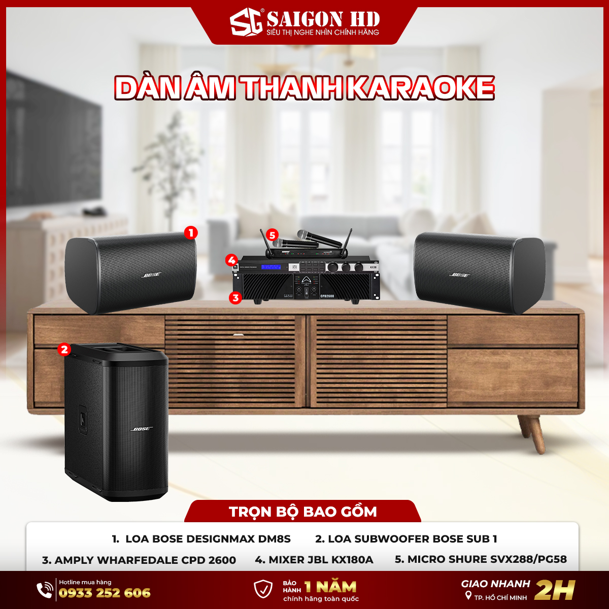 Dàn âm thanh Karaoke Bose DesignMax DM8S - Bose Sub 1 chính hãng hát hay giá rẻ