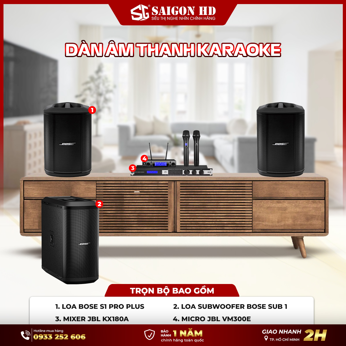 Dàn âm thanh Karaoke Bose S1 Pro Plus - Bose Sub 1 chính hãng hát hay giá rẻ
