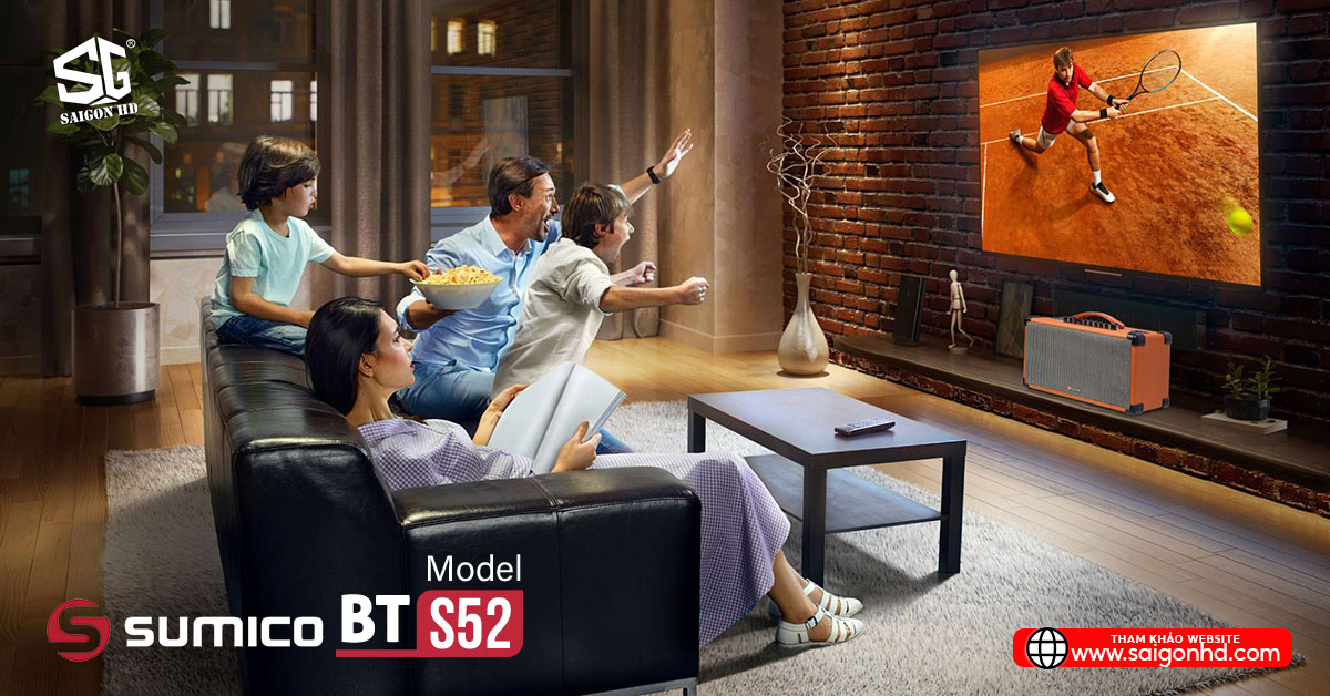 Loa kéo Karaoke Bluetooth di động Sumico BT S52 chính hãng giá rẻ nhất