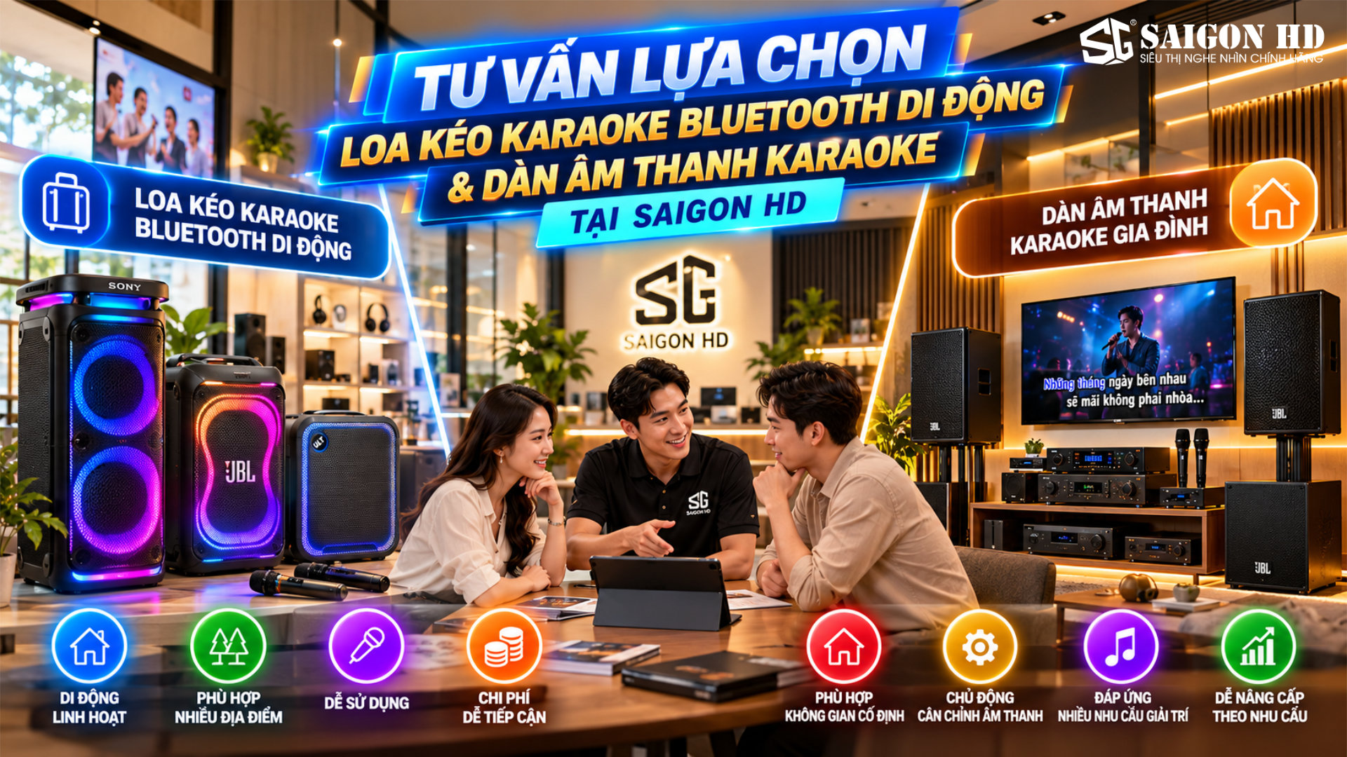 Tư vấn lựa chọn loa k&eacute;o Karaoke Bluetooth di động hay d&agrave;n &acirc;m thanh Karaoke gia đ&igrave;nh cố định