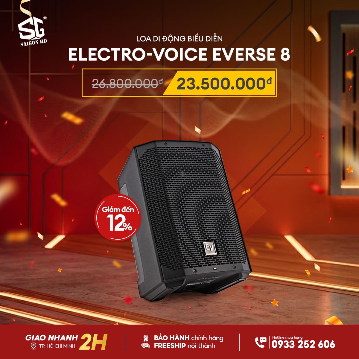 Loa biểu diễn di động & Karaoke Bluetooth Electro-Voice Everse 8 ch&iacute;nh h&atilde;ng gi&aacute; rẻ nhất