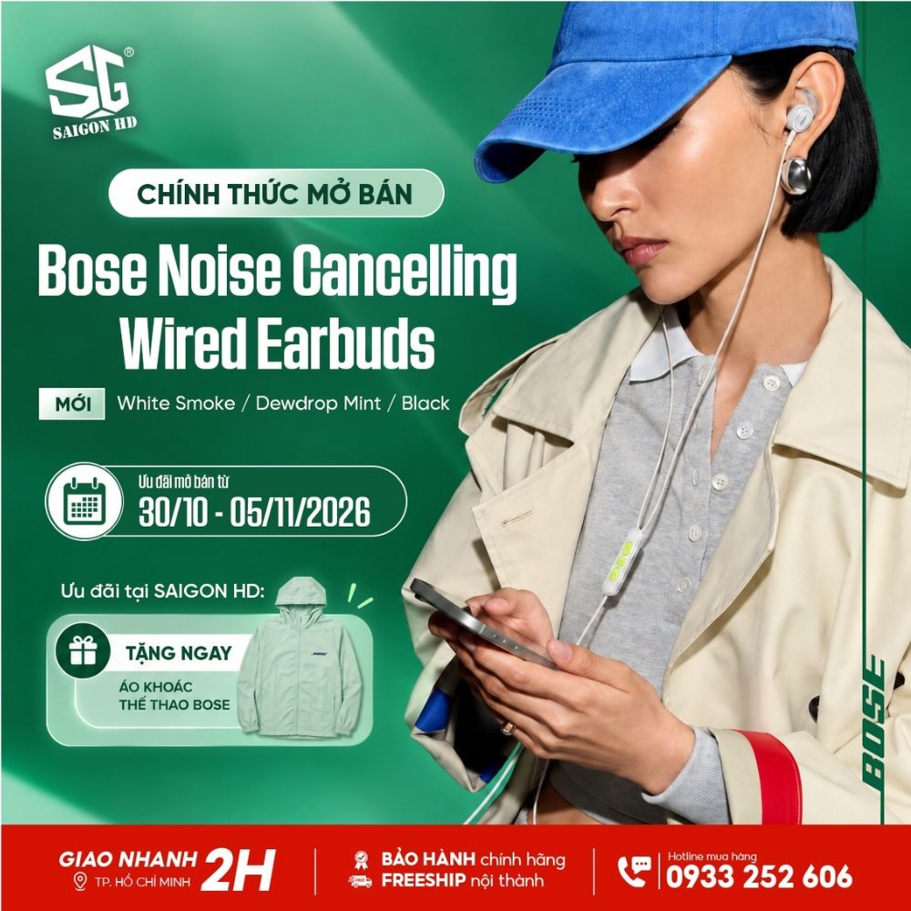 Bose Noise Cancelling Wired Earbuds ch&iacute;nh thức mở b&aacute;n &ndash; Tặng ngay &aacute;o kho&aacute;c thể thao Bose