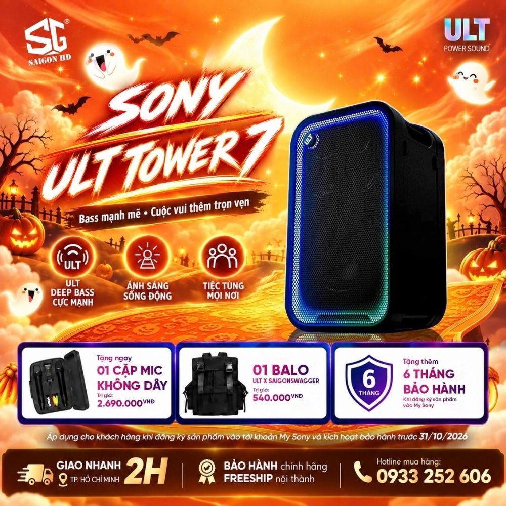Sắm Sony ULT Tower, bật chất tiệc v&agrave; nhận trọn bộ qu&agrave; tặng gi&aacute; trị tại SAIGON HD